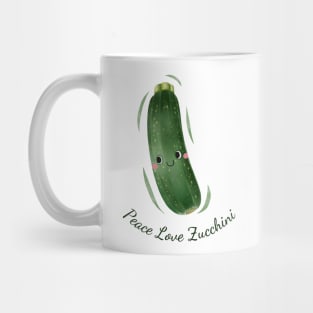 Peace Love Zucchini Watercolor Cute Mug